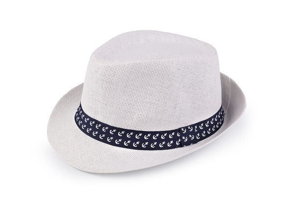 Kids' Summer Straw Sun Hat with Anchor Print Ribbon - Lightweight Breathable Sun Protection