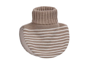 Premium Kids Knitted Neck Warmer Snood - Fleece-Lined Elastic Gaiter with Stripe Motif