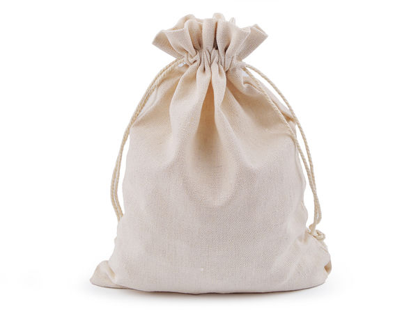 Premium Linen Drawstring Gift & Craft Bag (17x22 cm) - Ecru Light