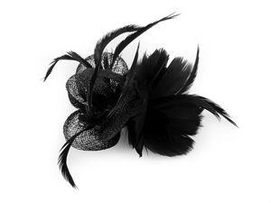 Elegant Floral Hibiscus Fascinator Hair Clip and Brooch Pin with Feathers