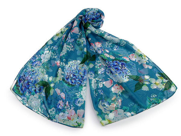 Lightweight Floral Print Summer Scarf & Shawl - Soft Elegant Wrap (70 x 175 cm)