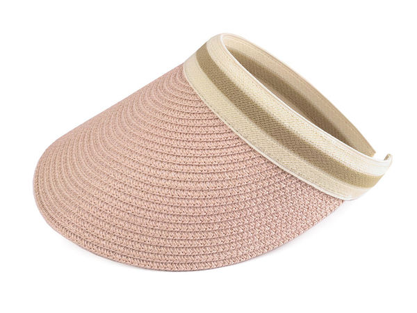 Women's Elegant Straw Visor Hat with Comfort Elastic Headband – Lightweight Summer Sun Hat with 13.5cm Peak