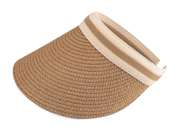 Women's Elegant Straw Visor Hat with Comfort Elastic Headband – Lightweight Summer Sun Hat with 13.5cm Peak
