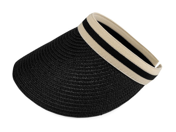 Women's Elegant Straw Visor Hat with Comfort Elastic Headband – Lightweight Summer Sun Hat with 13.5cm Peak