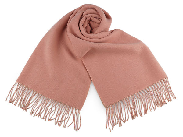 Premium Oversized Winter Scarf and Fringed Shawl Wrap - Soft Warm Solid Plaid (65 x 180 cm)