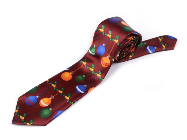 Elegant Unisex Satin Christmas Tie - Festive Ornament Holiday Neckwear