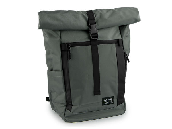 Ergonomic Roll-Top Textile Backpack (40x45 cm) - Multi-Pocket Daily Daypack for Travel, Gym, and School