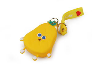 Silicone Pear Coin Purse and Keychain - 2-in-1 Mini Zipper Wallet with Fidget Pop Bubbles