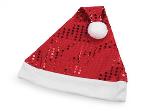 Red Sequined Christmas Hat - Soft Festive Holiday Party & Photo Prop Accessory