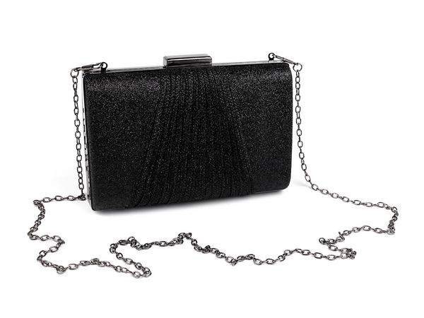 Elegant Glitter Evening Clutch Bag - Premium Formal Purse with Detachable Chain Strap and Structured Metal Frame