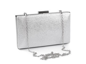 Elegant Structured Evening Clutch Bag - Versatile Crossbody Purse with Detachable Chain Strap