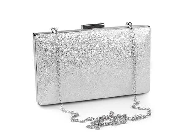 Elegant Structured Evening Clutch Bag - Versatile Crossbody Purse with Detachable Chain Strap