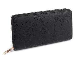 Elegant Women's 3D Floral Relief Zip-Around Wallet - Premium Clutch & Phone Organizer