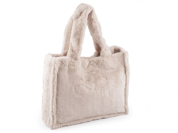 Elegant Faux Fur Handbag and Shoulder Purse - Large Winter Tote (44x35 cm)