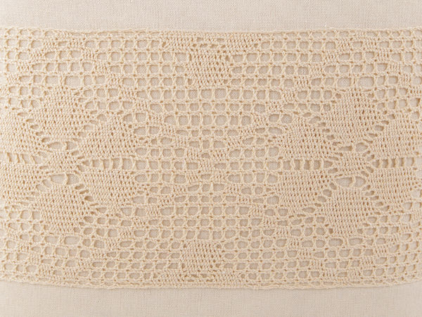 Boho Lace Trim Cushion Cover - Vintage Decorative Throw Pillow Case, 45x45 cm