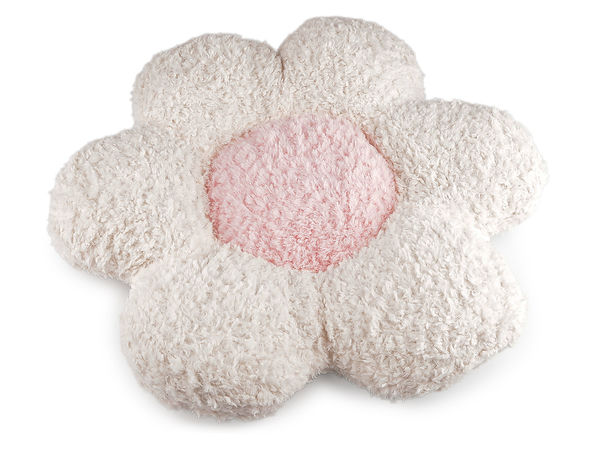 Decorative Blooming Flower Plush Pillow - Soft Striped Accent Cushion with Hollow Fiber Filling, Ø50 cm