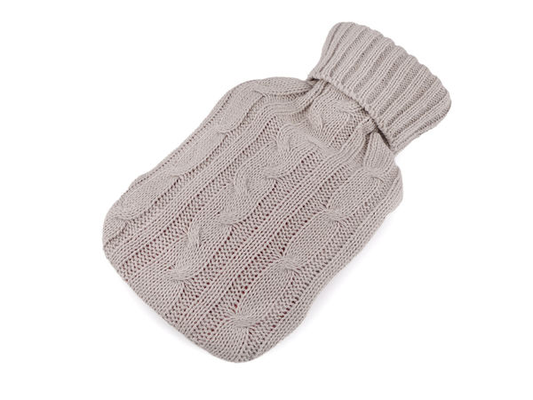 Premium Hot Water Bottle with Removable Knitted Cover (16x27 cm) – Therapeutic Heat & Cold Therapy Wrap