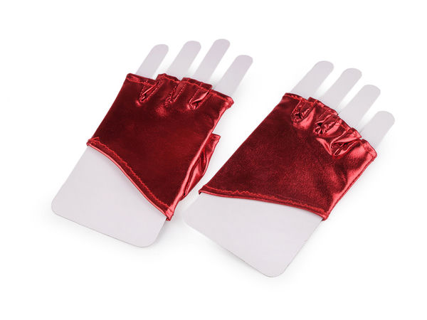 Premium Faux Latex Fingerless Gloves - High-Shine Elastic Formal Mittens