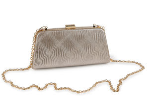 Elegant Sparkling Evening Clutch Bag - Luxury Metallic Social Handbag with Detachable Chain