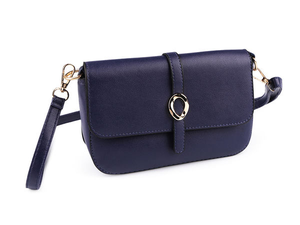 Elegant Eco-Leather Crossbody Handbag - Compact Shoulder Purse with Metal Accent & Removable Strap (21x13 cm)