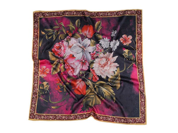 Premium Printed Satin Square Scarf (70x70 cm) - Elegant Silk-Touch Fashion Neck Scarf and Hair Accessory