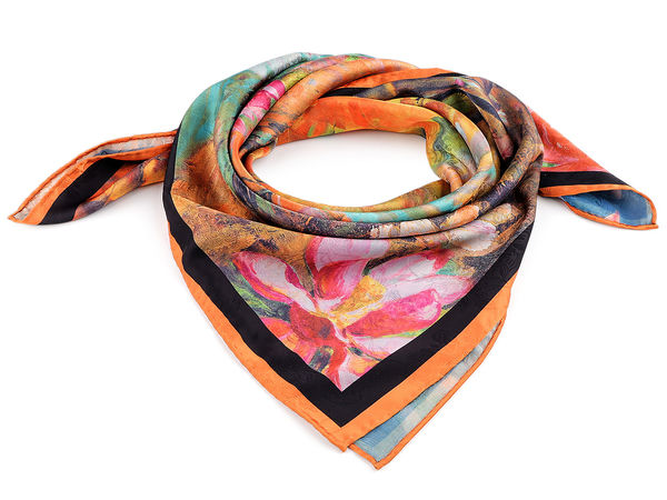 Premium Printed Satin Square Scarf (70x70 cm) - Elegant Silk-Touch Fashion Neck Scarf and Hair Accessory