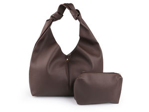 Premium Large Eco-Leather Handbag with Removable Insert Case - Chic Knot Handle Tote Bag (47x30 cm)