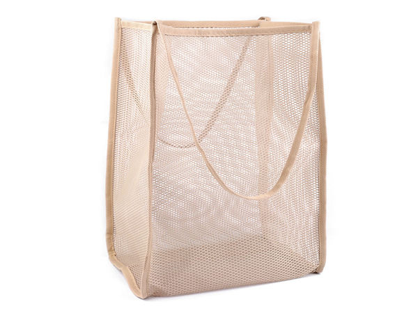 Versatile Mesh Tote Bag with Expandable Bottom - Durable Shoulder Purse & Handbag for Beach, Shopping, and Travel (30x38 cm)