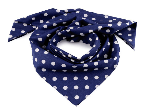 Premium Cotton Polka Dot Square Scarf (70x70 cm) - Classic Czech-Made Fashion Accessory