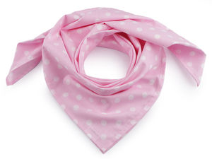 Premium Cotton Polka Dot Square Scarf (70x70 cm) - Classic Czech-Made Fashion Accessory