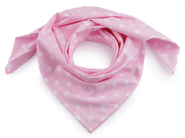Premium Cotton Polka Dot Square Scarf (70x70 cm) - Classic Czech-Made Fashion Accessory