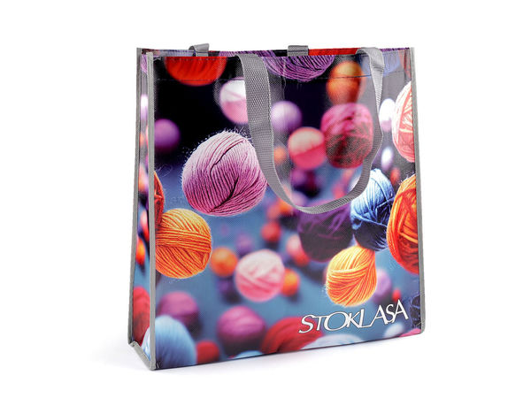 Stoklasa Printed Laminated Shopping Bag - Premium Reusable Tote with Stitched Seams (35x35 cm)
