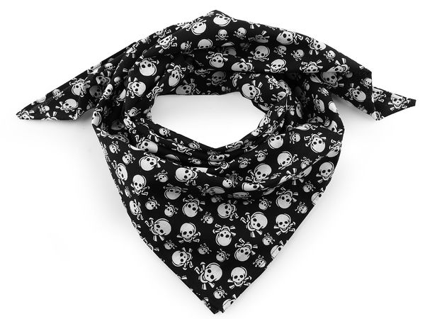Premium 100% Cotton Skull Scarf - 65x65 cm Biker Bandana