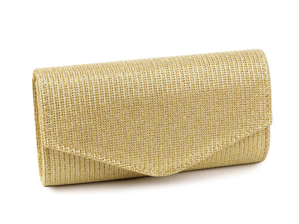 Elegant Shimmering Lurex Evening Clutch Bag with Removable Chain Strap