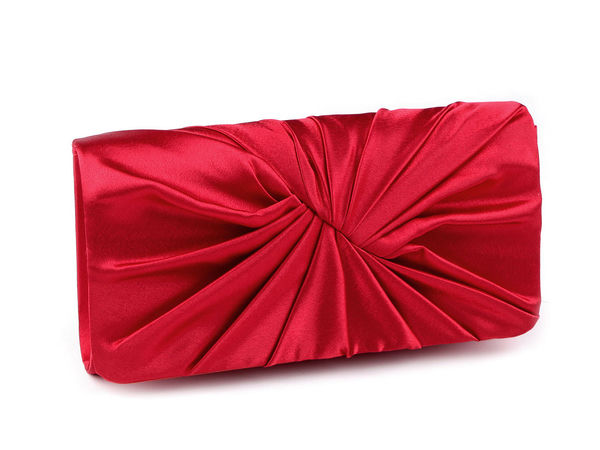 Pleated Satin Evening Clutch Purse - Elegant Formal Handbag with Detachable Chain Strap