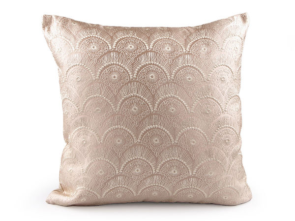 Luxury Embroidered Plush Cushion Cover (45x45 cm) – Decorative Throw Pillowcase with Zipper Closure