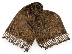 Elegant Reversible Paisley Shawl Scarf - Premium Woven Double-Sided Wrap with Fringe (70 x 180 cm)