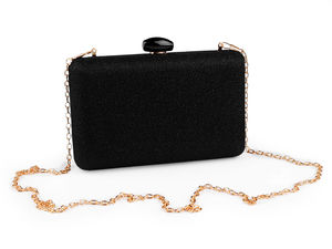 Elegant Shell-Shaped Evening Clutch and Crossbody Bag with Fine Glitter and Removable Chain