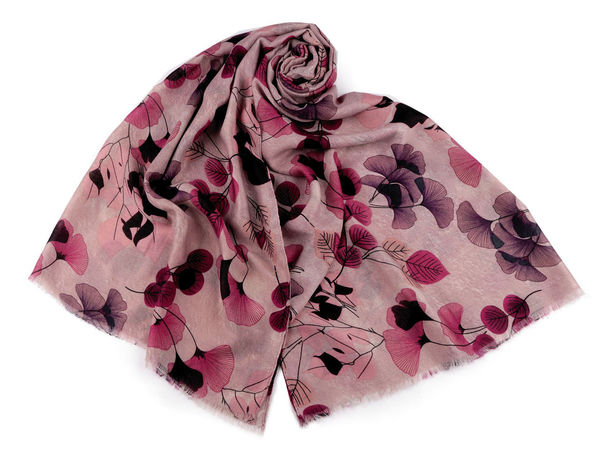 Ginkgo Pattern Large Scarf & Shawl - Premium Lightweight Breathable Fashion Wrap (90x175 cm)