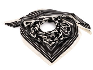 Premium Square Satin Scarf with Elegant Floral Motif (90x90 cm) - Silk-Touch Fashion Accessory
