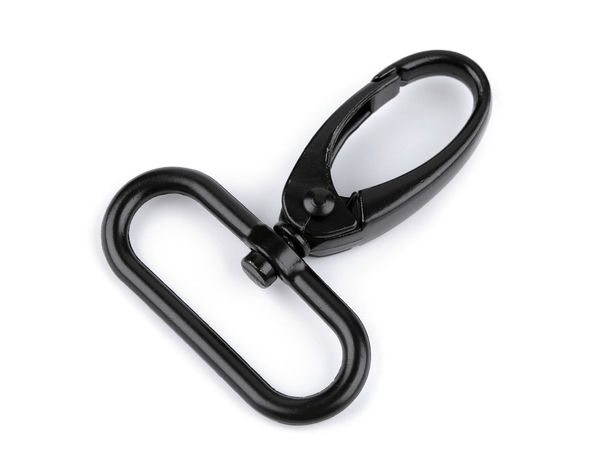Premium Metal Snap Swivel Carabiner Hook for 32mm Straps, Black Varnish | Heavy Duty Hook for Bags, Handbags & Dog Leashes