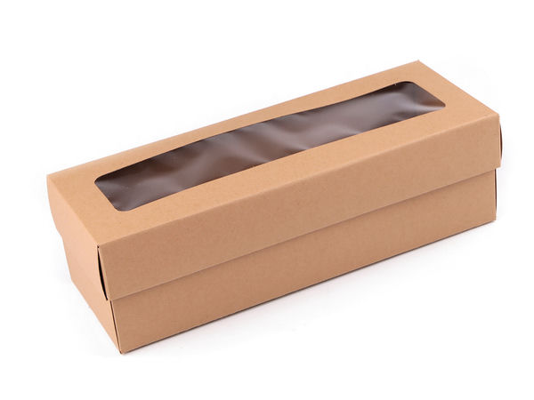 Natural Kraft Paper Gift and Wine Box with Clear View Window