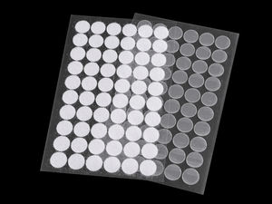 Transparent Self-Adhesive Hook and Loop Coins – 15mm Clear Fastener Dots (60 Pairs)