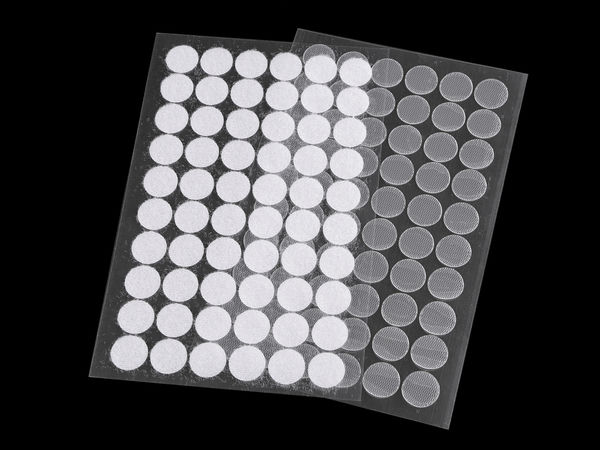 Transparent Self-Adhesive Hook and Loop Coins – 15mm Clear Fastener Dots (60 Pairs)