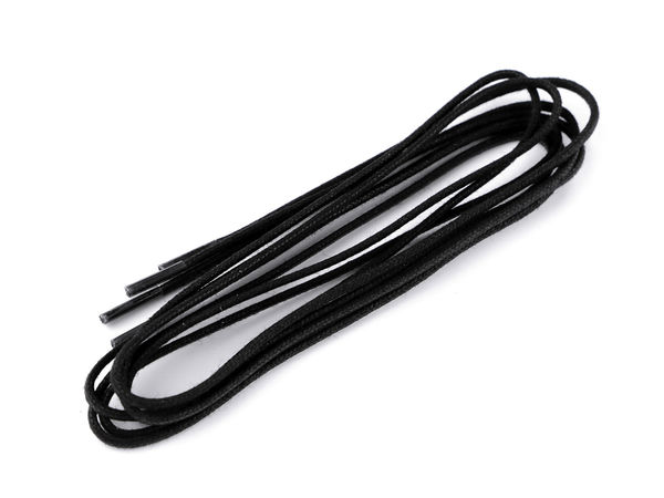 Premium Round Waxed Cotton Shoelaces - Black