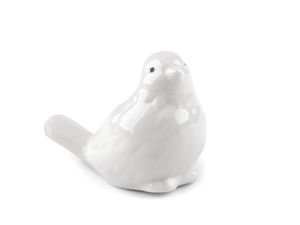 Elegant White Porcelain Bird Figurine - Decorative Home Accent with Glossy Finish