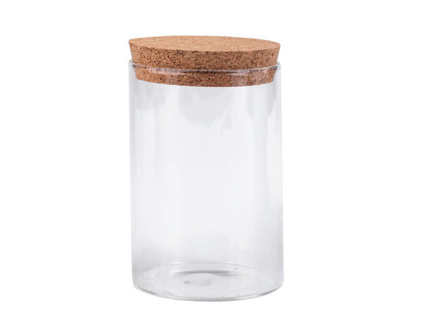 Premium Transparent Glass Storage Jar with Natural Cork Stopper - Decorative Craft & Display Bottle