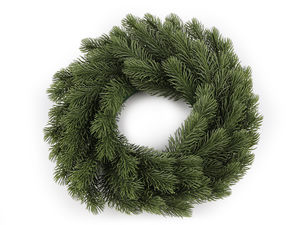 35cm Artificial Snow-Flocked Christmas Pine Wreath - Festive Holiday Door, Wall, and Tabletop Centerpiece Decoration