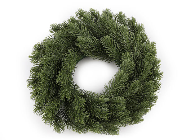35cm Artificial Snow-Flocked Christmas Pine Wreath - Festive Holiday Door, Wall, and Tabletop Centerpiece Decoration