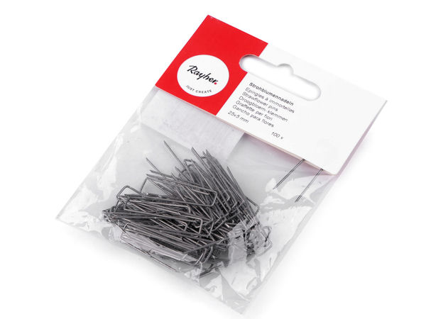 Professional U-Shaped Floral Fern & Greening Pins - Heavy Duty Wire Florist Pins for Wreaths, Crafts, and Holiday Arrangements - 100-Pack